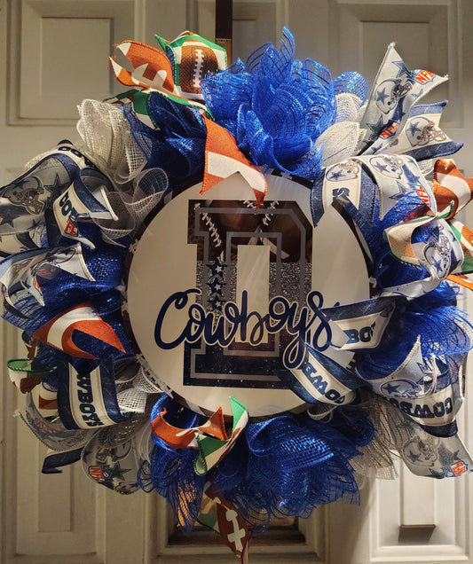 14 in Dallas cowboy's wreath