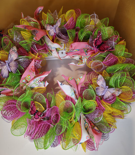 Butterfly wreath 14in